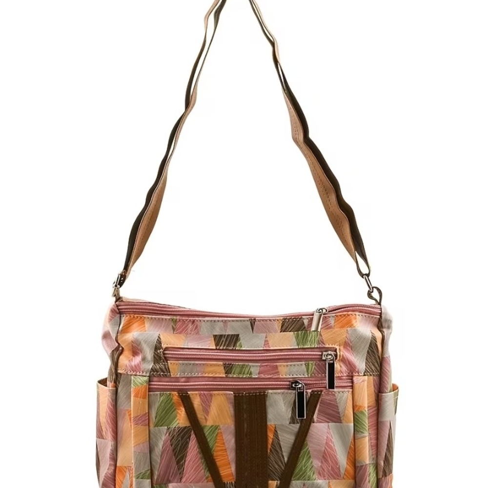 Multicolor Geometric Pattern Shoulder Bag - image 1